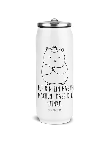Mr. & Mrs. Panda Getränkedose Hamster Hut mit Spruch in Weiß