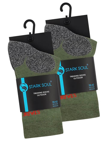 Stark Soul® Trekking Outdoor Socken 2 Paar, Unisex in Khaki