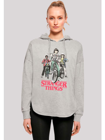 F4NT4STIC Oversized Hoodie Stranger Things Retro Bikers Netflix TV Series in grau