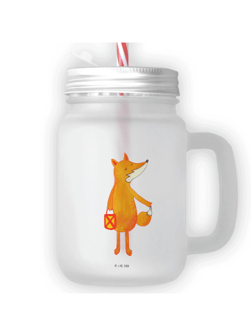 Mr. & Mrs. Panda Trinkglas Mason Jar Fuchs Laterne ohne Spruch in Transparent