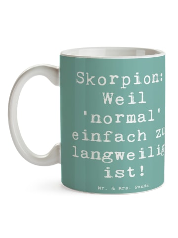 Mr. & Mrs. Panda Porzellantasse Spruch Skorpion Unikat mit Spruch in Meeresbrise