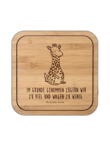 Mr. & Mrs. Panda Bierdeckel Giraffe Zufrieden mit Spruch in Transparent