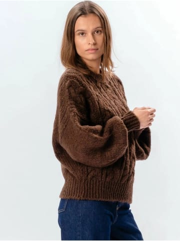 TeeShoppen Pullover Emma Cable in Chocolate