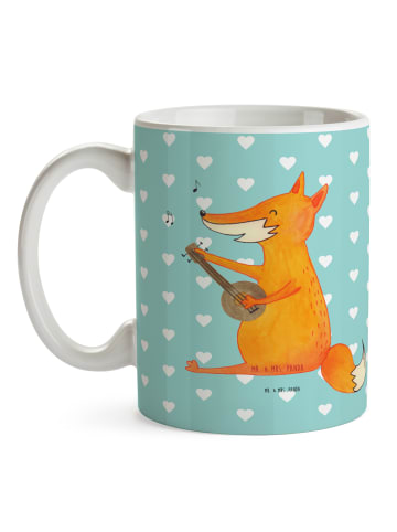 Mr. & Mrs. Panda Tasse Fuchs Gitarre ohne Spruch in Türkis Pastell