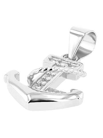 Adeliás Damen Anhänger aus 925 Silber mit Zirkonia in silber