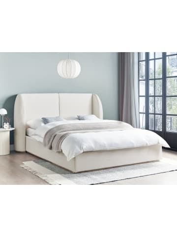 Beliani Doppelbett MONESTIER in Weiß - (W) 204 x (H) 115 x (L) 220 cm