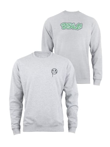 Cotton Prime® Street Art Sweatshirt "Berlin" - Weltenbummler Kollektion in Grau-Melange