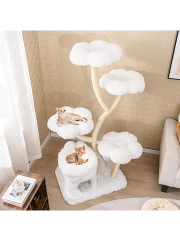 COSTWAY 165cm Kratzbaum Holz in Weiß