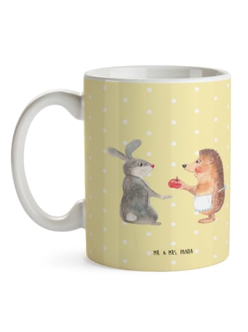 Mr. & Mrs. Panda Tasse Hase Igel ohne Spruch in Gelb Pastell