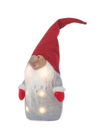 STAR Trading Weihnachtswichtel Joylight, LED Zwerg, rot, 40cm in Silber