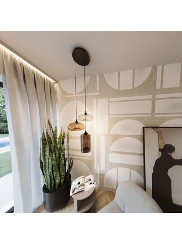 s.LUCE Cruet Mehrfach-Pendelleuchte Glas 3 oder 5-flammig in Amber