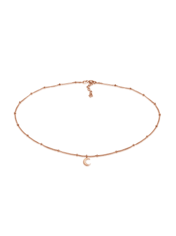 Elli Halskette 925 Sterling Silber Astro, Halbmond in Rosegold