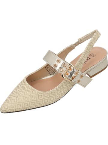 palado Riemchensandalen in gold metallic raffia