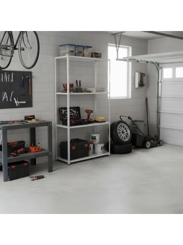 relaxdays Lagerregal in Weiß - (B)75 x (H)145 x (T)30 cm