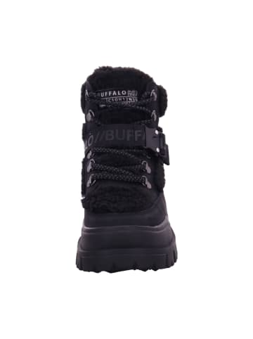 Buffalo Damenschnürrstiefel warm flach  in  Schwarz