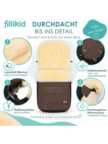 fillikid Winterfußsack Bernina Lammfell Exklusiv in Braun
