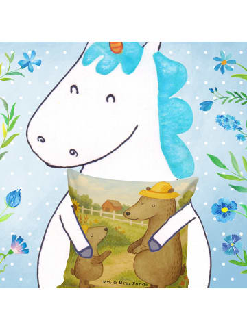 Mr. & Mrs. Panda Kopfkissen 40x40 Bären mit Hut Design ohne Spruch in Weiß