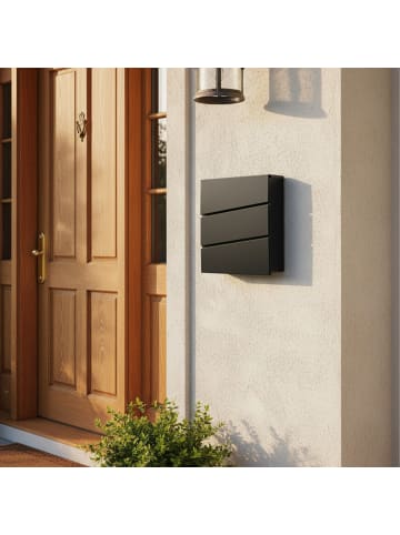 relaxdays Briefkasten in Schwarz - (B)35,5 x (H)37,5 x (T)10,5 cm