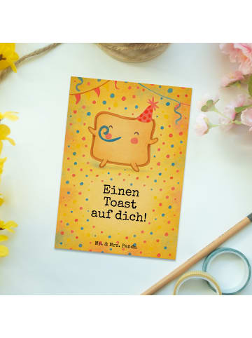 Mr. & Mrs. Panda Postkarte Toast Party Design mit Spruch in Weiß