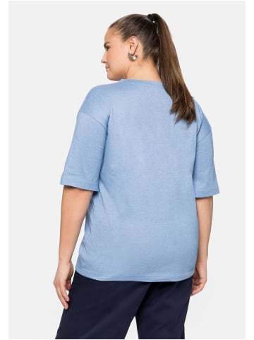 sheego Shirt in mittelblau