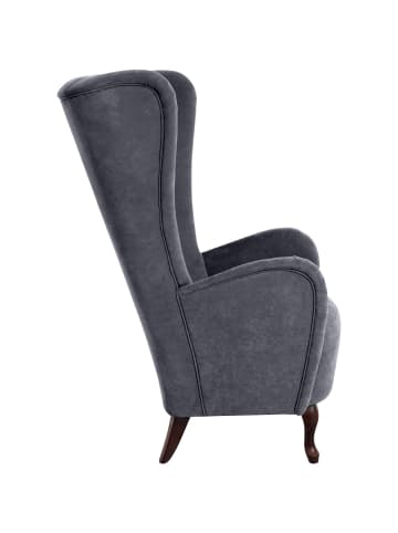 others HOCHLEHNSESSEL Kailey Bezug Velourstoff Buche nussbaum dunkel / anthrazit