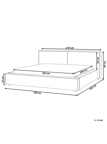 Beliani 2-tlg Doppelbett LINARDS in Beige