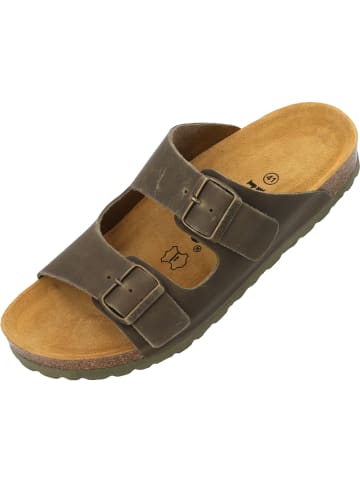 Palado Pantoletten Korfu Oiled Premium Leather Herren in Khaki