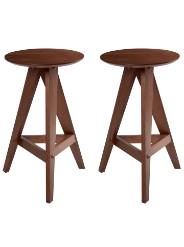 Beliani 2-tlg Hocker AROMA in Braun