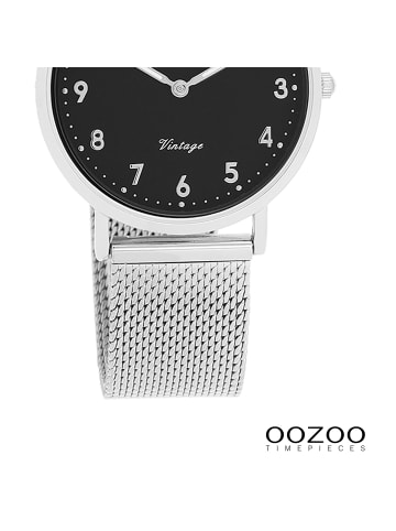 Oozoo Analog-Armbanduhr Oozoo Vintage Series silber mittel (ca. 32mm)