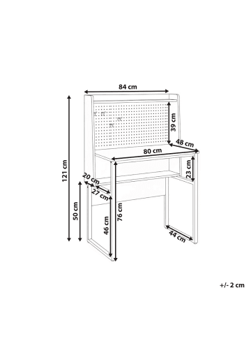 Beliani Schreibtisch BUXTON in Weiß - (W) 84 x (H) 121 x (L) 48 cm