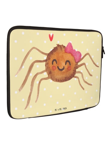 Mr. & Mrs. Panda Laptop Tasche Spinne Agathe Freude ohne Spruch in Gelb Pastell
