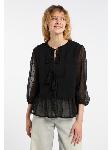 DreiMaster Damen Blusenshirt Mit Spitze in SCHWARZ