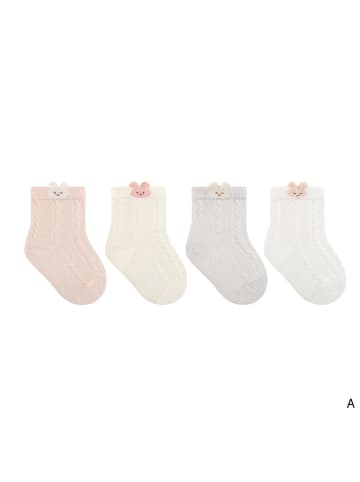 MUNADUNA 4er-Set 'Häschen' Baby Sommersocken in Rosa
