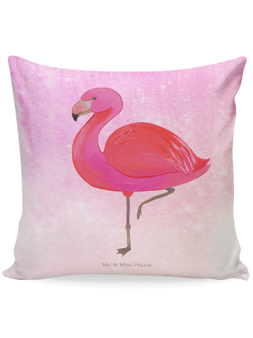 Mr. & Mrs. Panda Kissen Flamingo Classic ohne Spruch in Aquarell Pink