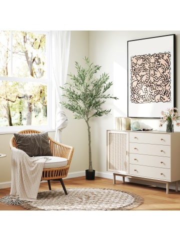 HOMCOM Künstliche Pflanze-15L x 15B x 180H cm-Grün