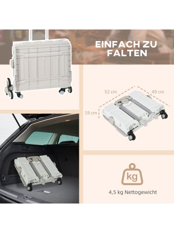 HOMCOM Einkaufswagen in Weiß 52L x 48B x 100H cm