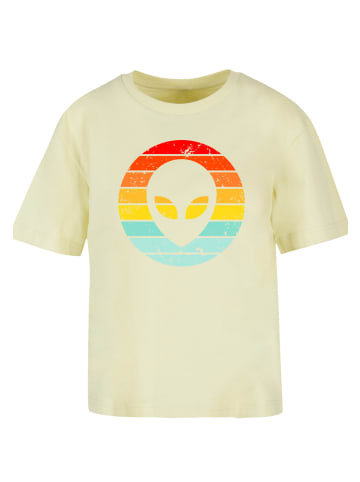 F4NT4STIC Tee Alien Retro Sonnenuntergang in softyellow