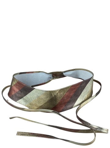 collezione alessandro Ledergürtel " Stripes " in braun