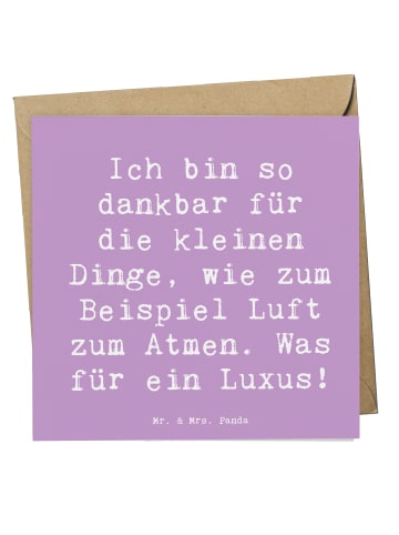 Mr. & Mrs. Panda Grußkarte Spruch Dankbarkeit für kleine Dinge m... in Lavendeltraum