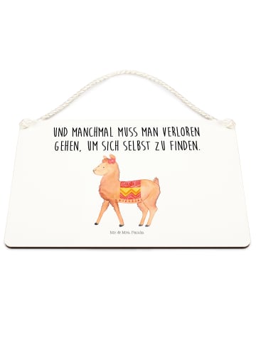 Mr. & Mrs. Panda Schild Alpaka Stolz mit Spruch in Weiß