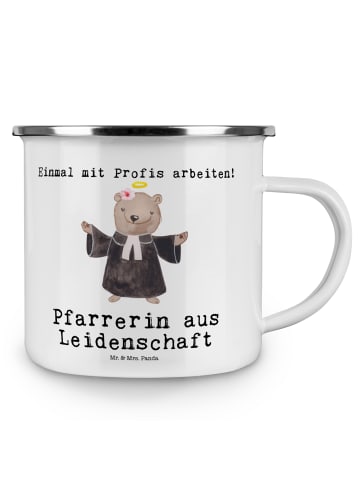 Mr. & Mrs. Panda Tasse Pfarrerin Leidenschaft mit Spruch in Weiß