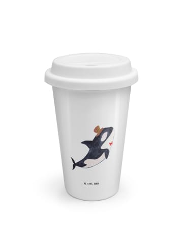 Mr. & Mrs. Panda Kaffeebecher To Go Orca Zylinder ohne Spruch in Weiß