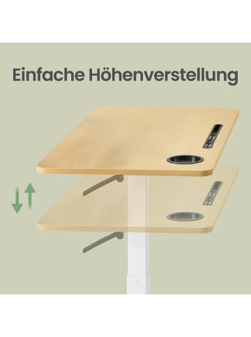 VASAGLE Stehtisch Balok in Goldeichenfarben - (B)80 x (H) (65-102) x (T)45 cm
