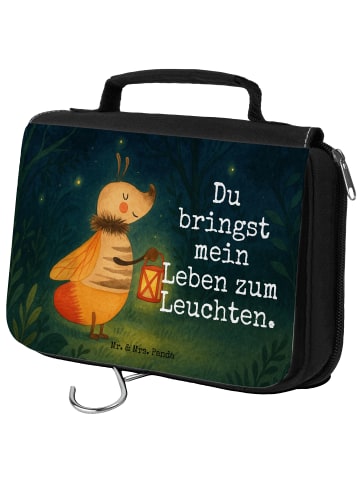 Mr. & Mrs. Panda Kulturtasche Glühwürmchen Design mit Spruch in Weiß