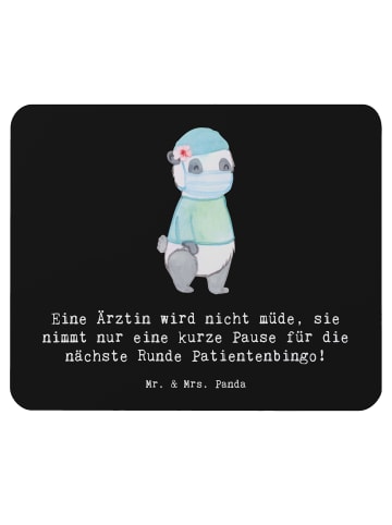 Mr. & Mrs. Panda Mouse-Pad Ärztin Pause mit Spruch in Schwarz