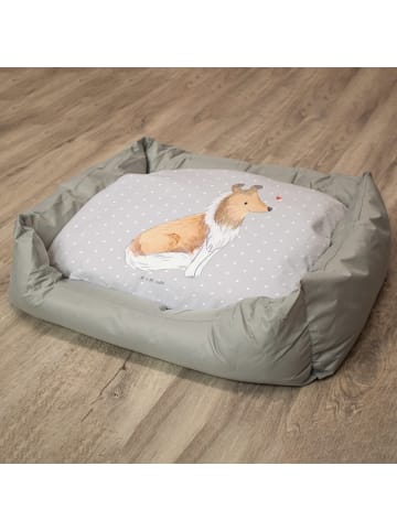 Mr. & Mrs. Panda Hundekorb Langhaar Collie Lebensretter ohne Spruch in Grau Pastell