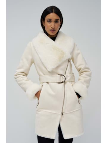 Salsa Jeans Wintermantel Long Shearling in Light Pearl