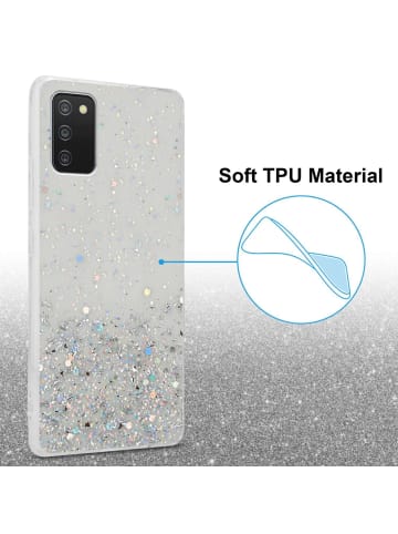 cadorabo Hülle für Samsung Galaxy A03s Glitter in Transparent mit Glitter