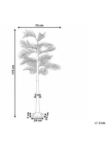Beliani LED Deko PALJAVESI in Gold/Grün - (W) 75 x (H) 175 x (L) 24 cm