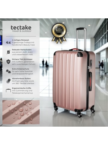 tectake Reisekoffer-Set aus robustem ABS-Kunststoff, mit TSA-Zahlenschloss